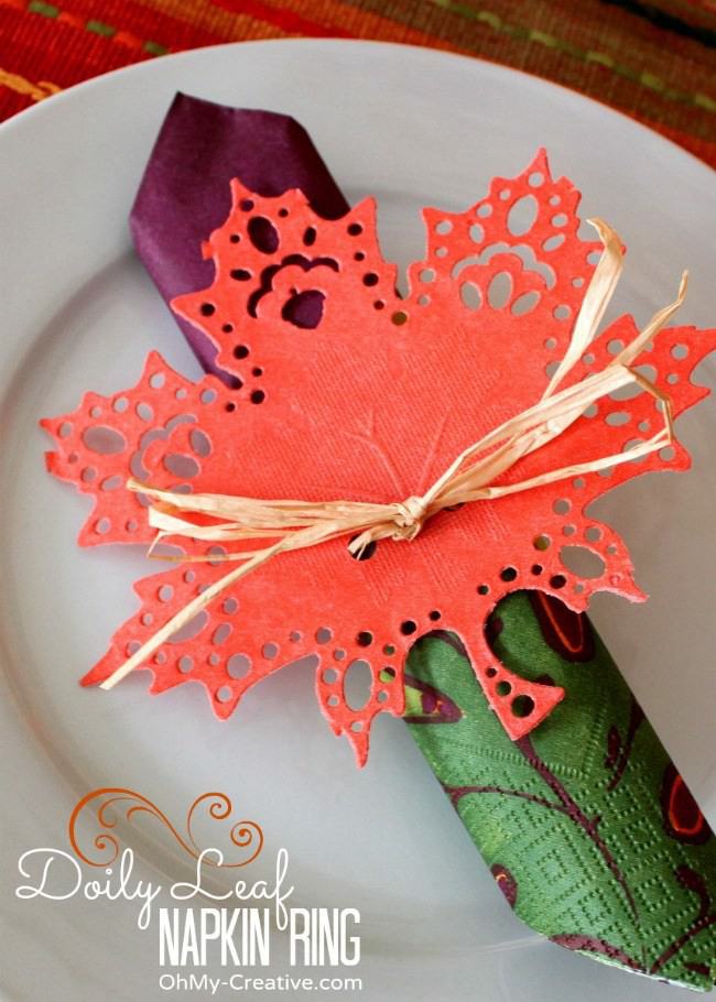 7. Fall Leaf DIY Napkin Rings