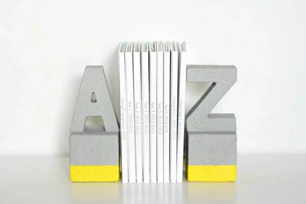 8. DIY Faux Concrete Bookends