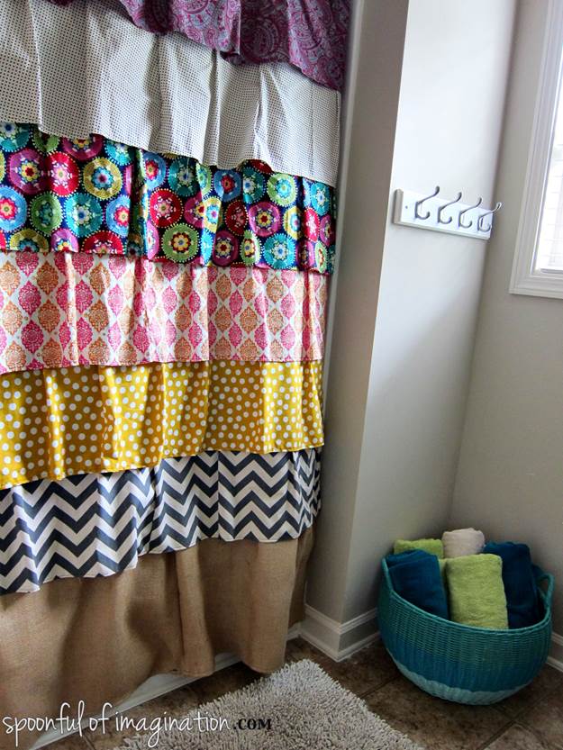 8. DIY Ruffled Shower Curtain