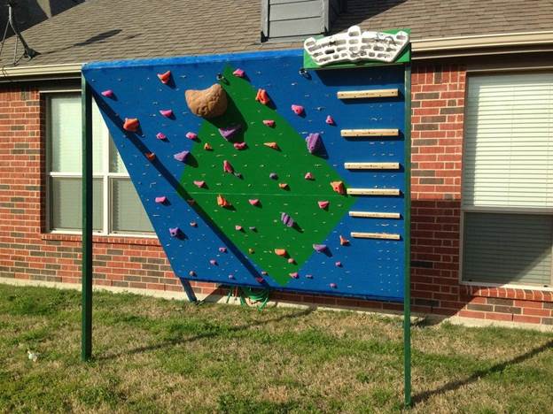 16. Backyard Climbing Wall DIY