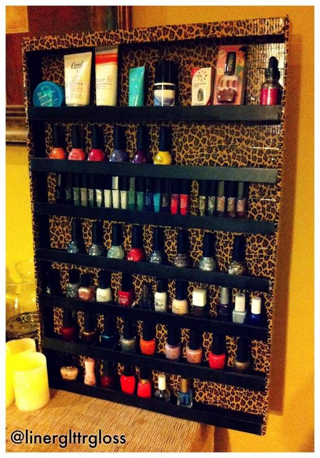 17-Leopard-Skin-Nail-Polish-Rack-DIY