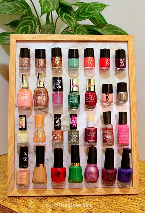 21-DIY-Nail-Polish-Organizer-Using-Photo-Frame