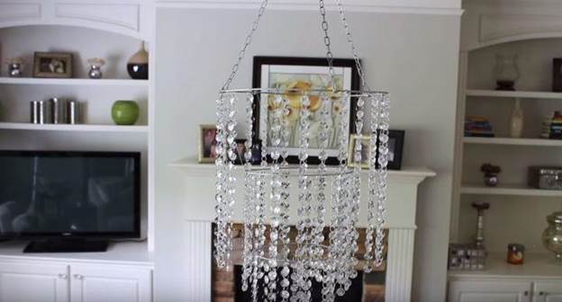 1. DIY Crystal Chandelier Tutorial