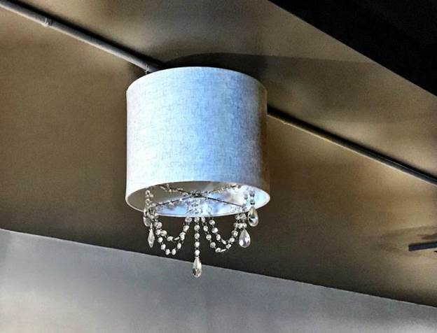 18. DIY Drum Chandelier With Crystals