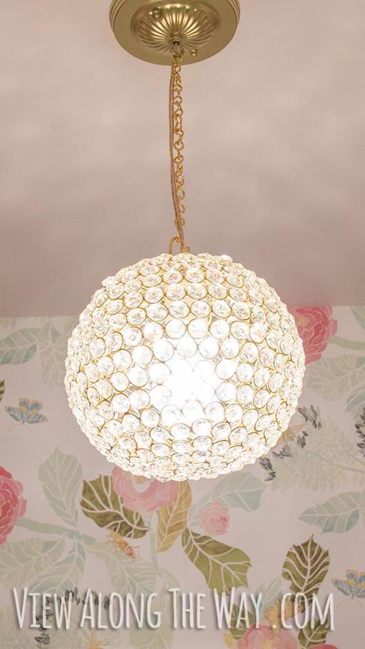 2. DIY Crystal Ball Chandelier