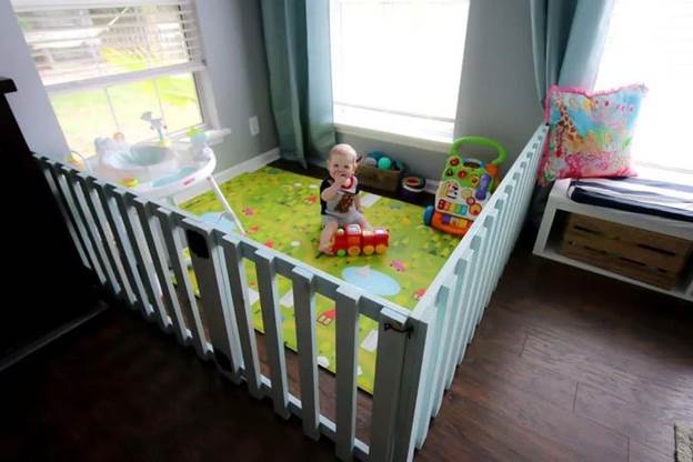 4. DIY Wooden Playpen