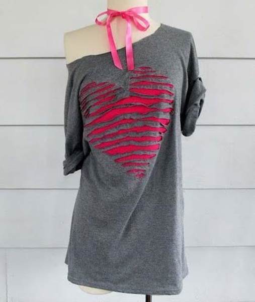 5. DIY Ripped Heart T-Shirt