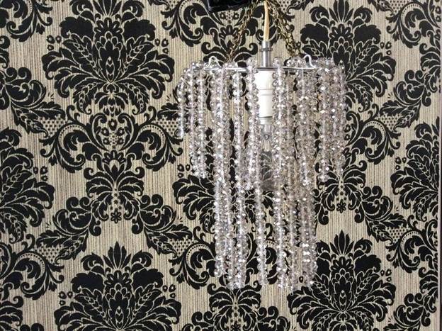 6. DIY Chandelier With Crystal Beads