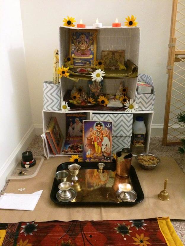 6. DIY Pooja Mandir From Cardboard