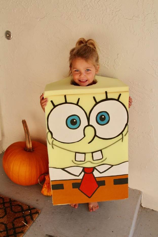 9. Spongebob Costume With Cardboard