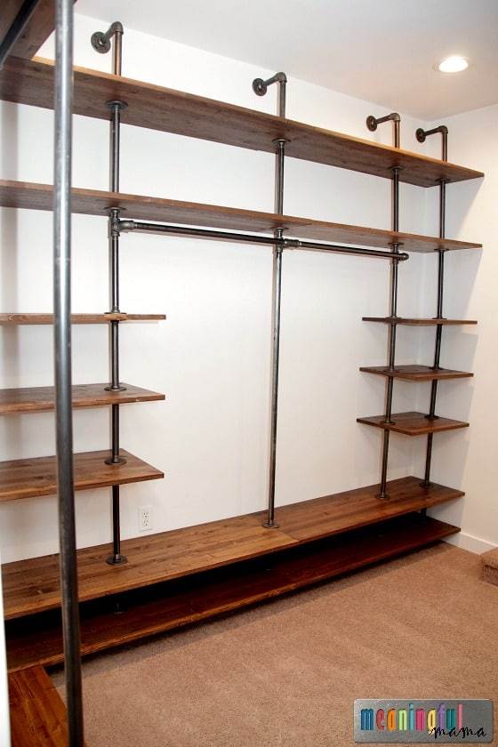 15. DIY Industrial Pipe Walk In Closet