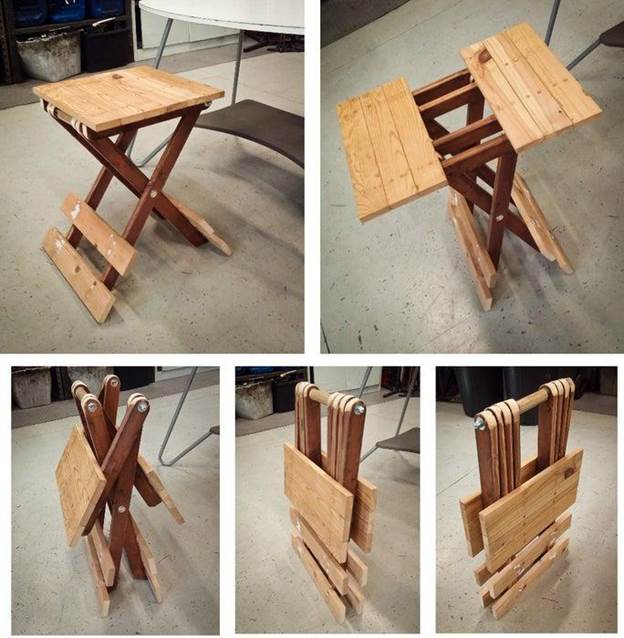 16. DIY Small Folding Table