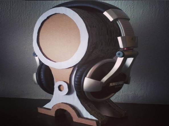 10. Stacked Cardboard DIY Headphone Stand