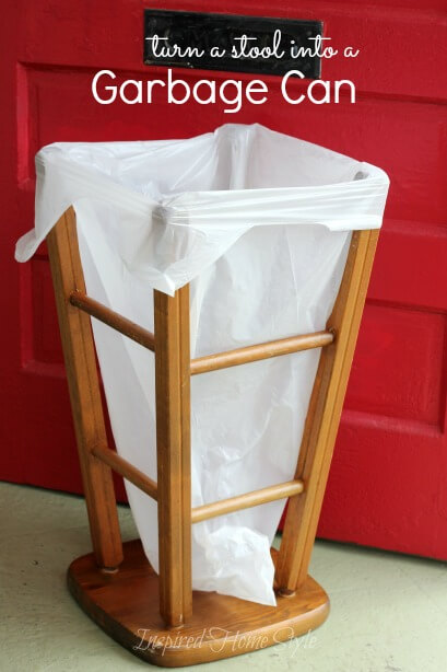 10. Stool Turned garbage bin