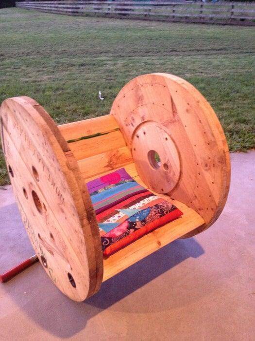 13. DIY Cable Drum Rocking Chair