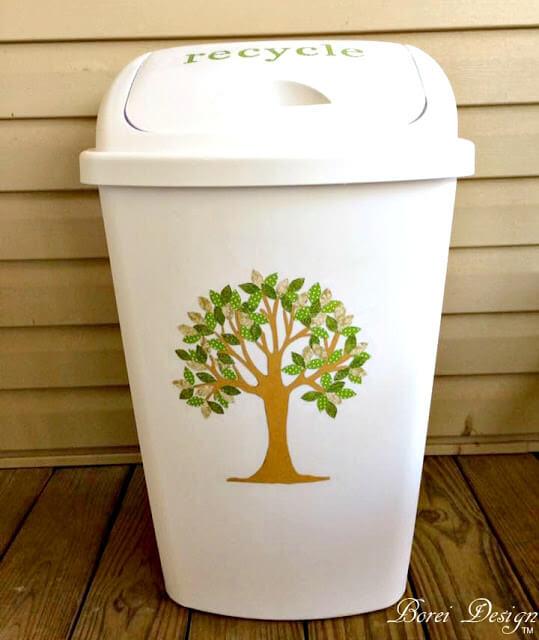 16. Tree Image on a Trash can