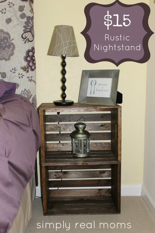 18. From Wood crate to Rustic Nightstand