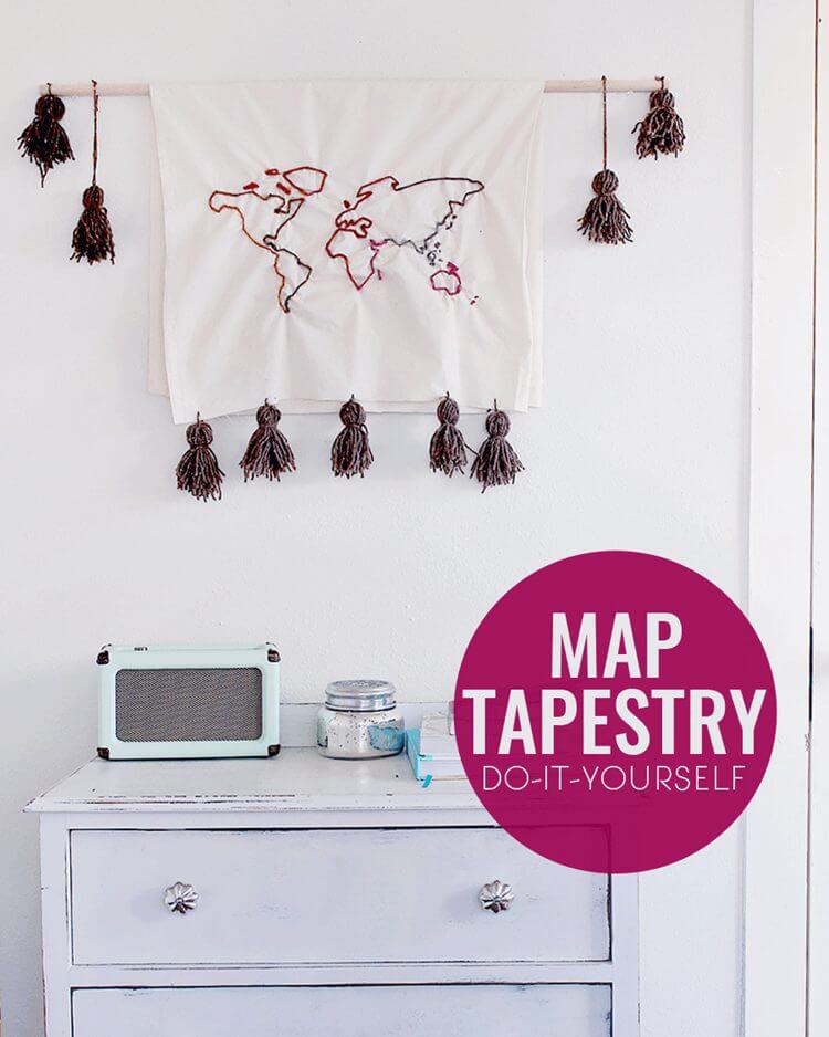 21. DIY Map Tapestry