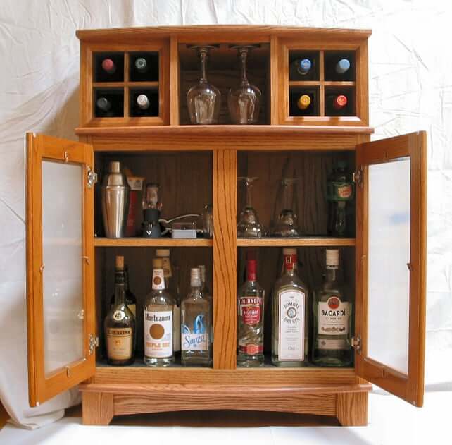 22. DIY Building Custom Liquor Cabinet