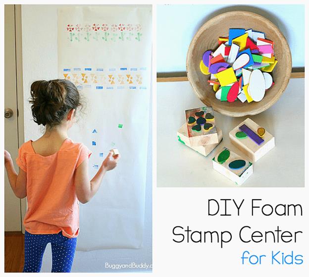 24. DIY Foam Stamps For Kids