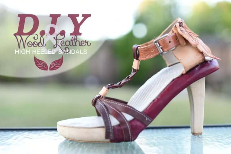 37. DIY High Wood Heel Sandals