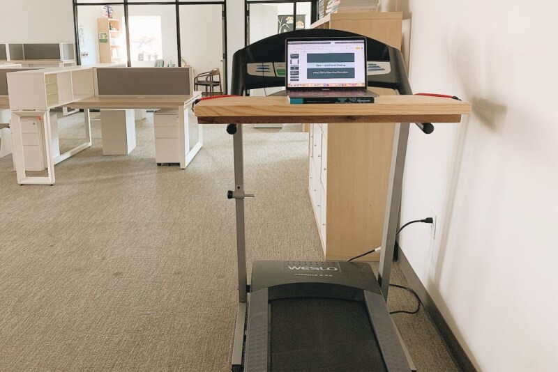 5. Wooden DIY Treadmill Desk