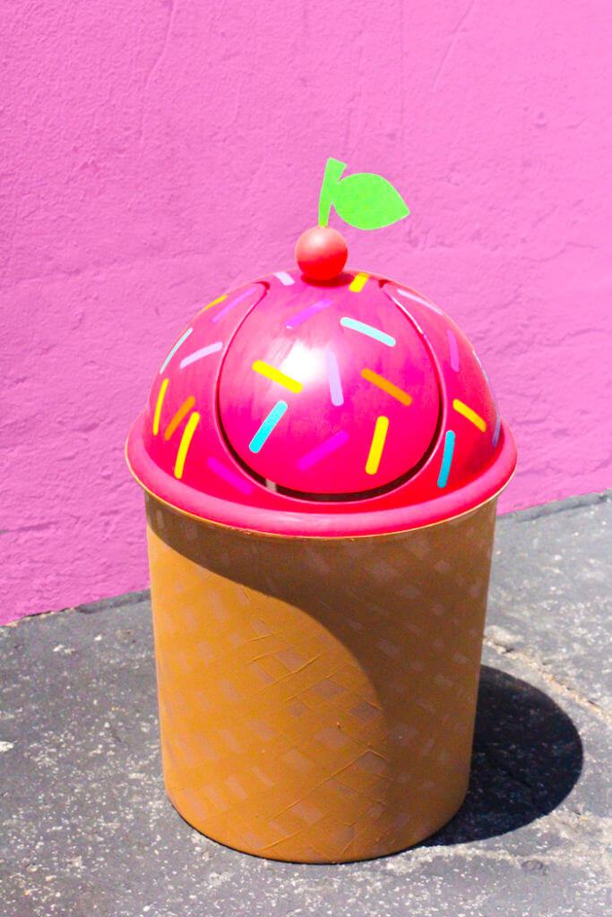 6. Ice Cream themed trash can