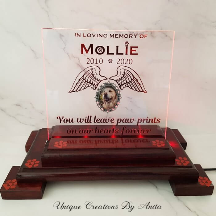 6. LED Pet Memorial Plaque