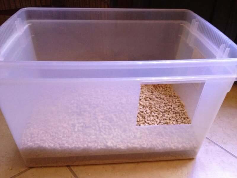 6. Pine Pellets Cat Litter Box DIY