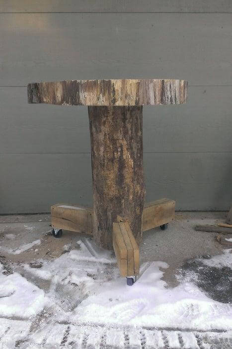 10. DIY Lumberjack Bar Table