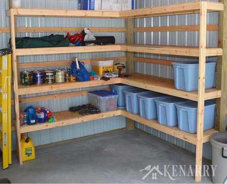 11. DIY Corner Storage Shed Shelves Garage