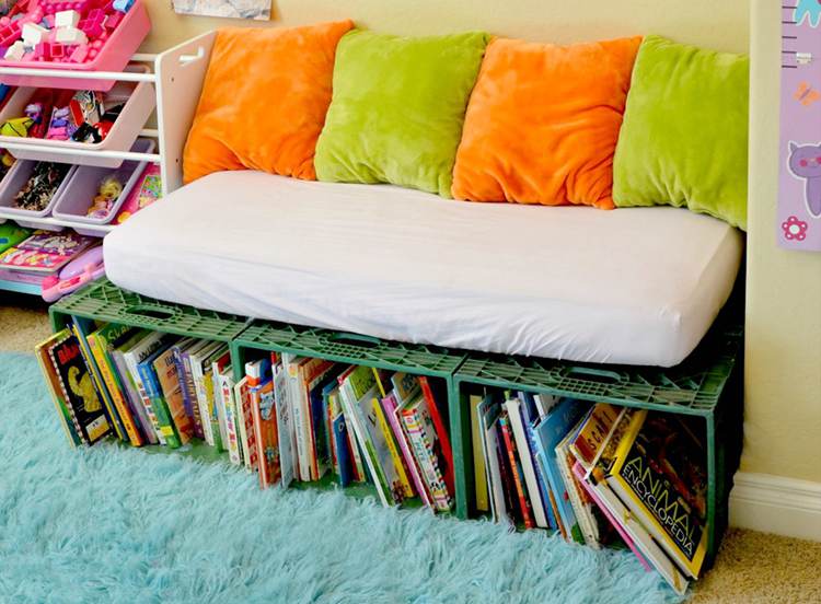 12. Book Storage with Bench