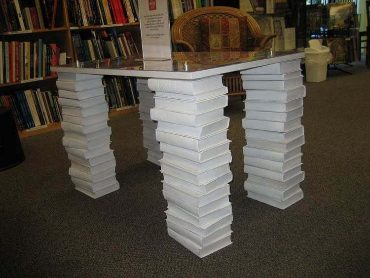 13. DIY Table Legs Out Of Books