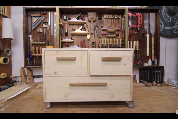 14. DIY Rolling Storage Cabinet