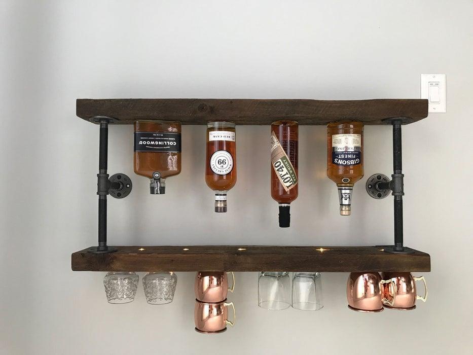 14. DIY Whiskey Wooden Shelf