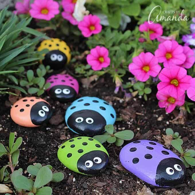 15. DIY Ladybug Painted Rocks