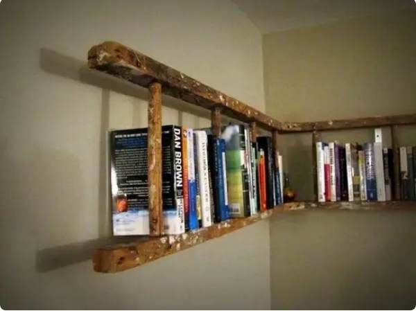 16. Repurposed Ladder Shelf