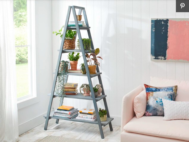 17. DIY A-Frame Ladder Shelf