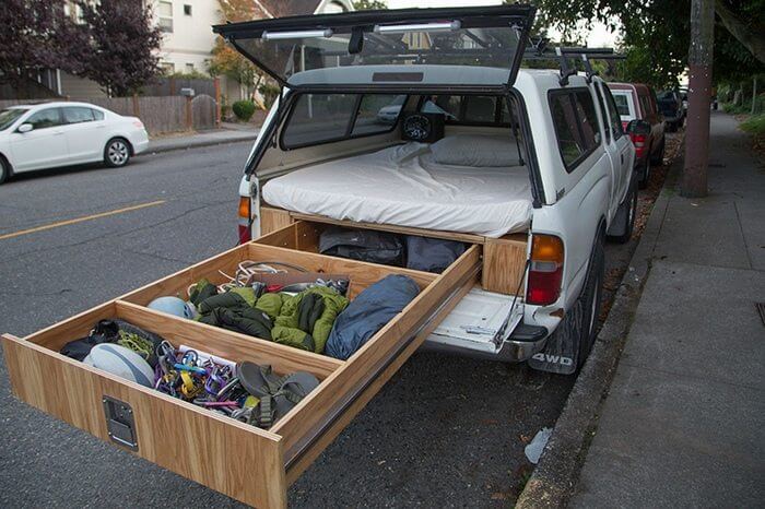 18. Simple bed storage compartments