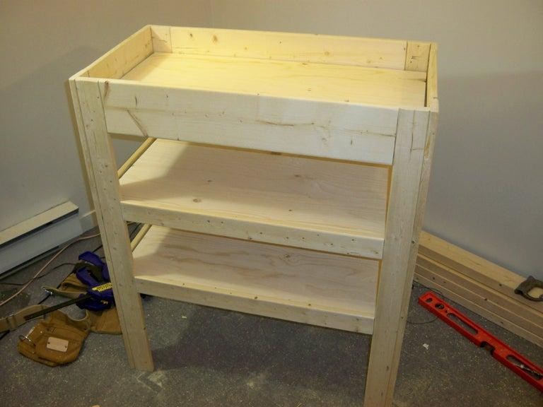 19. DIY Baby Change Table With Storage Shelves