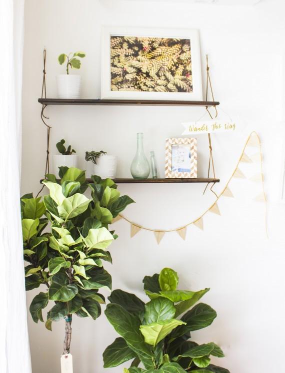 19. DIY Hanging Shelves