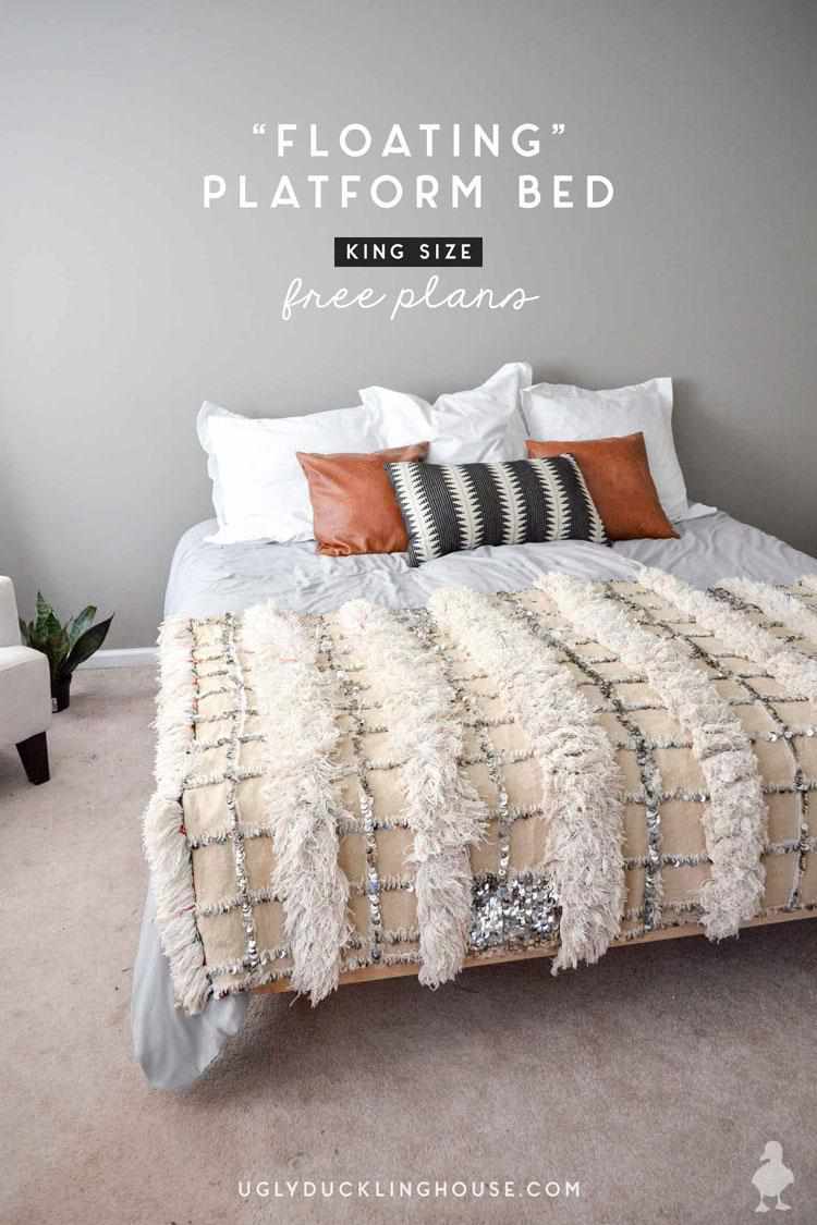 2. DIY Floating Bed Frame King Size