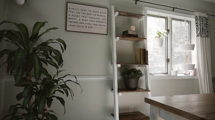 2. DIY Modern Ladder Shelf