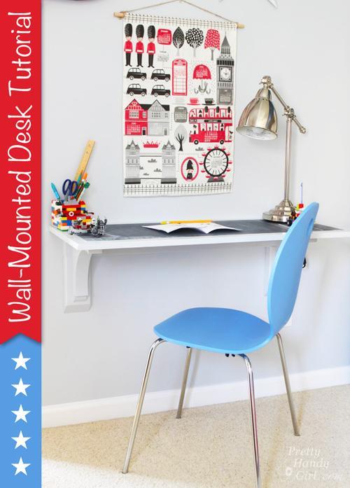 24. DIY Wall Mounted Desk Tutorial