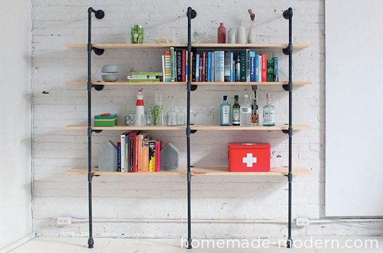 24. Modern DIY Pipe Shelves