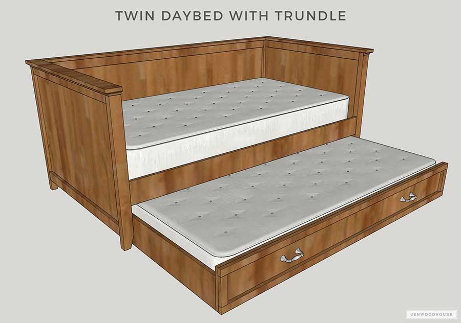 3. DIY Twin Daybed With Trundle