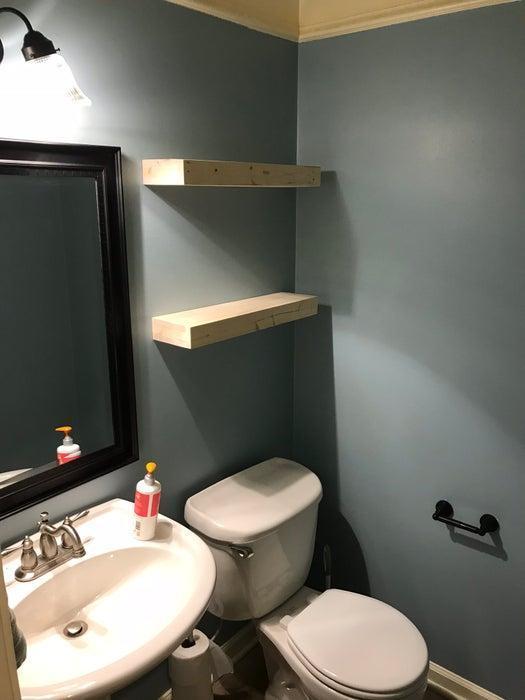 4. DIY Floating Shelves For Bathroom