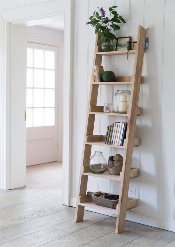 4. DIY Leaning Ladder Shelf