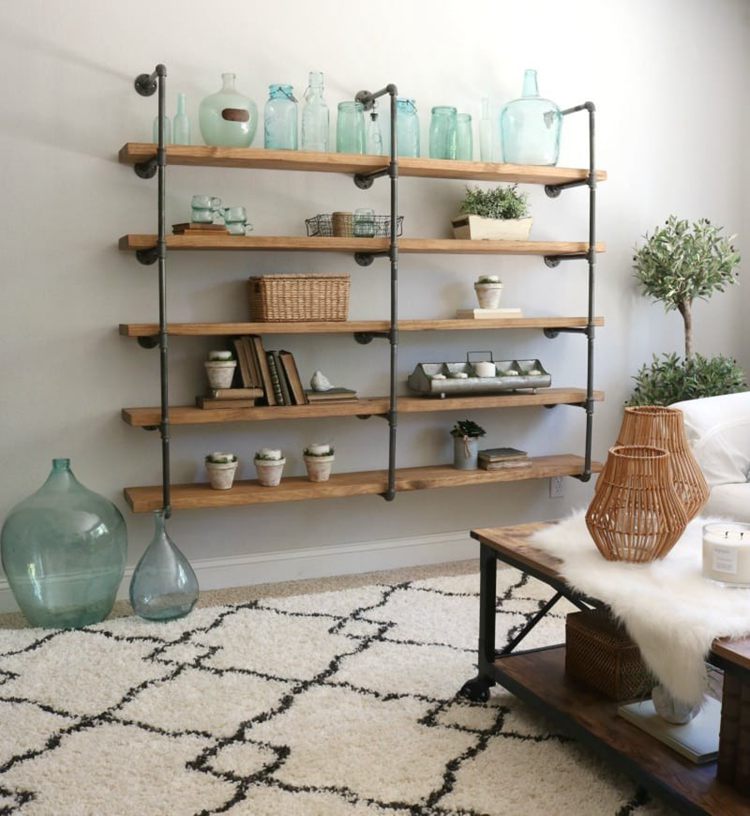 5. How To Build DIY Industrial Pipe Shelves