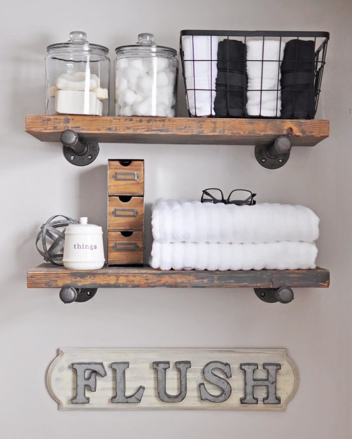 7. DIY Industrial Pipe Shelves